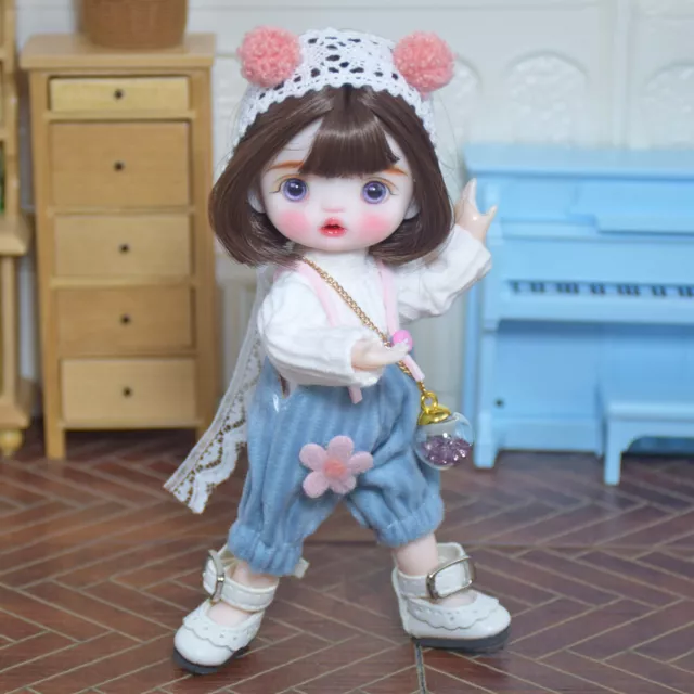 1/8 Mini Ball Jointed Body BJD Doll 16cm Girl Dolls Lifelike Toddler DIY Toys