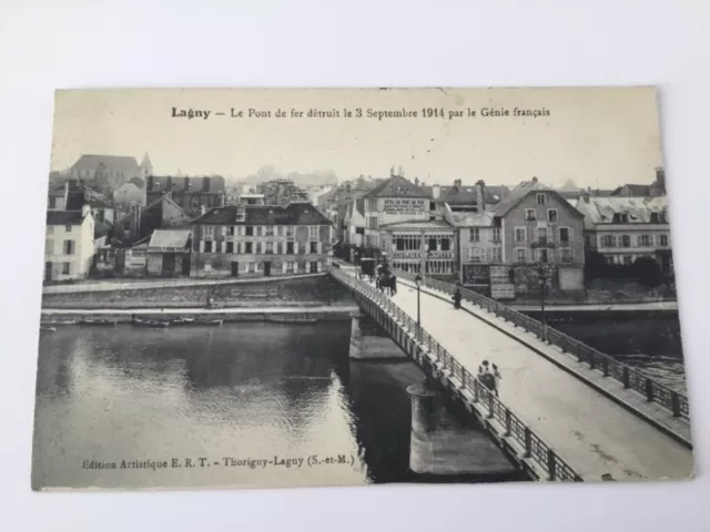 CPA 77 Seine et Marne - Lagny - Pont détruit le 03/09/1914 par le génie français