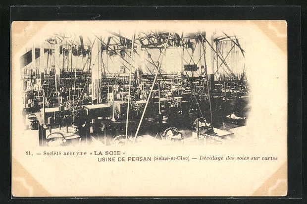Persian CPA, Societe anonyme La Soie, Factory, Silk Devidation on Cards