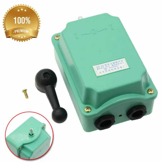 60A Green Drum Switch Forward/Off/Reverse Motor Control RainProof Reversing NEW