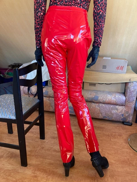 Rote Lackhose Größe 36 Crazy-Outfits red vinyl pant US-size 6