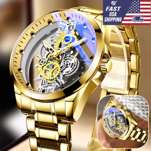 Men Watch Stainless Steel Quartz Luminous Business Luxury Wristwatch Waterproof