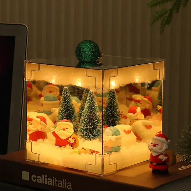 DIY CHRISTMAS NIGHT Light Material Kit LED Cube Lamp for Holiday Desk