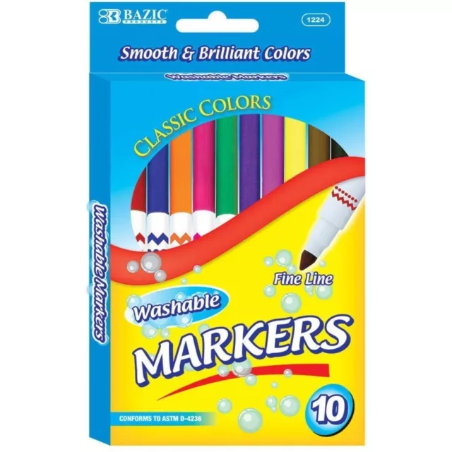 20pc Dual Tip Broad Line Washable Marker Pen Set Classic Color Art School  Supply