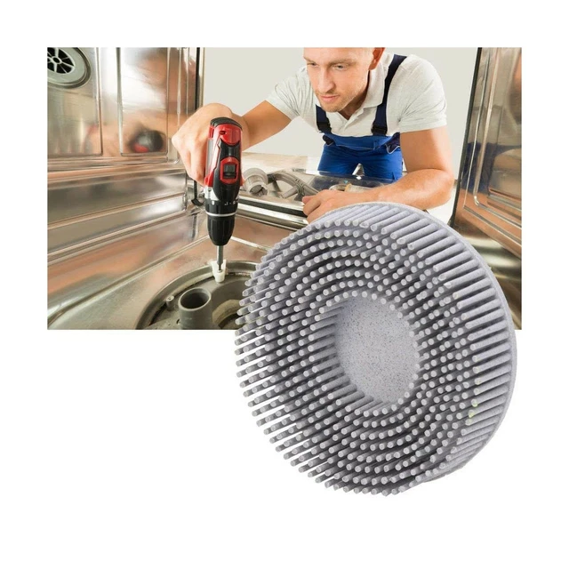 3Inch Bristle Disc Emery Rubber Abrasive Brush Deburring Polishing Grinding W...