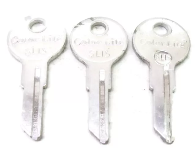 3-pcs SL15 Aluminum Key Blanks Color-Lite Cole National U.S.A.