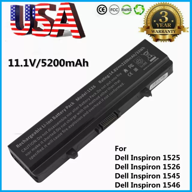 GW240 X284G Battery for Dell Inspiron 1525 1526 1440 1545 1546 1750 HP297 M911G