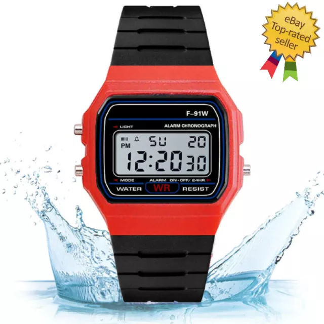 F 91W Style Classic Digital Watch Retro Sports Wrist Alarm Stopwatch F-91W Strap