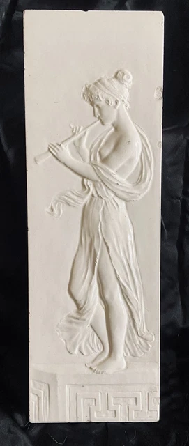 Antique Victorian American Encaustic Tile Co AETco Semi Nude Woman Playing Flute