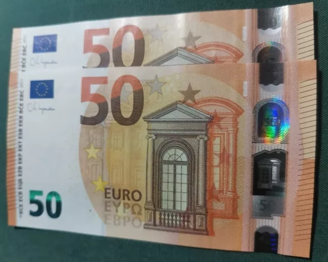 50 Euro V031A1 Vd Spain 2017 Lagarde Correlative Couple Sc Unc.