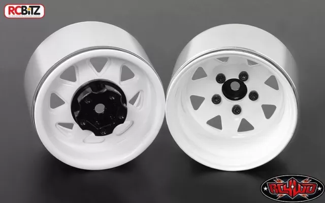 5 Lug Deep Dish Wagon 1.9" Steel Stamped Beadlock Wheels WHITE RC4WD Z-W0242