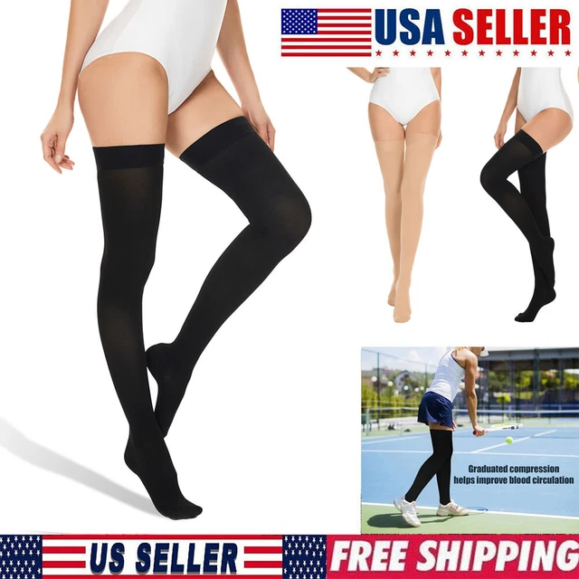 Calcetines altos en el muslo por encima de la rodilla 20-30 mm HG moda medias largas para mujer hombre