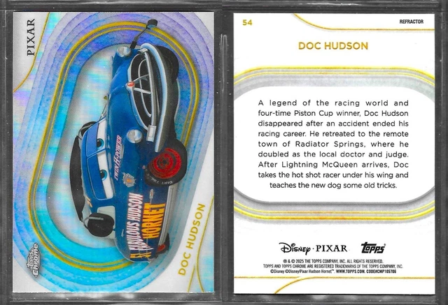 2023 TOPPS CHROME Disney 100 Doc Hudson /25 Orange Refractor