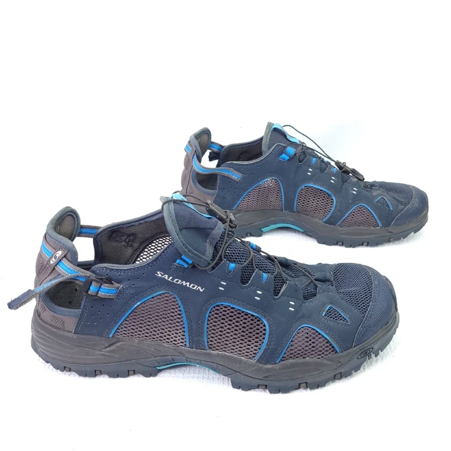 Salomon TechAmphibian Hiking Water Trail Blue Gray Sandals Shoes Sneaker Size 12