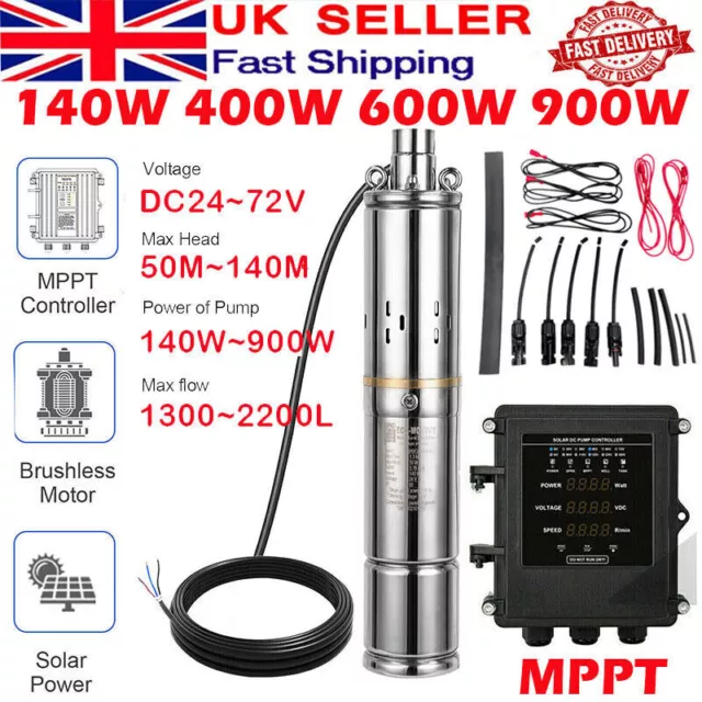 3" MPPT Controller Screw Solar Water Pump Deep Well Submersible Bore Hole Pump