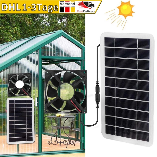 10 W Solarlüfter 93,4m³/h Gewächshaus Lüfter Solar Belüfter Solarventilator NEU 10 W Solarlüfter 93,4m³/h Gewächshaus Lüfter Solar Belüfter Solarventilator NEU