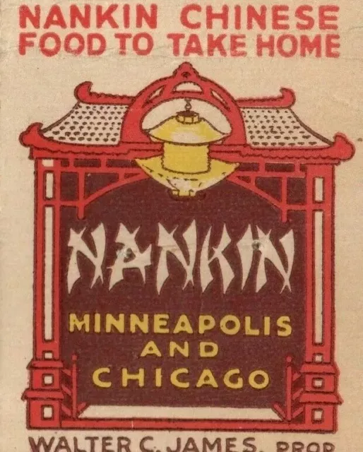 Lot (2) VTG 1940's Matchbook Covers Nankin Chinese Food Barney's Market Chicago