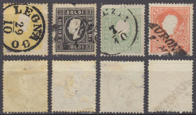 ÖSTERREICH Lombardei Venetien 1859/62 Kaiser Franz Joseph Mi 6-9 Type II €355+