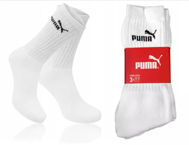 PUMA 3-12 Paar Socken Sportsocken Baumwolle Freizeitsocken Tennis Unisex Crew 2