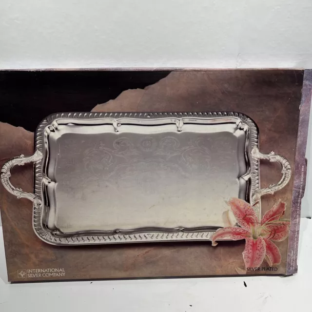 Vintage Heavy International Silver Co. Silver Plated 22/13 Inches Serving Tray