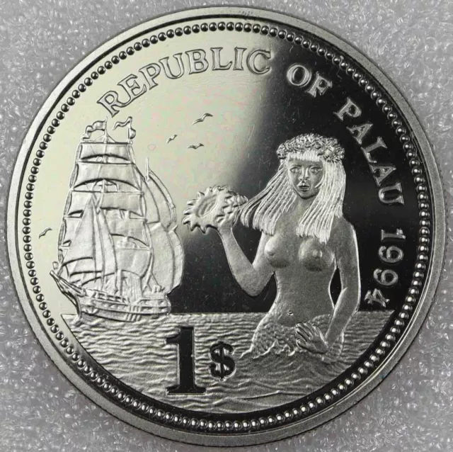 Palau $1 Dollar 1994 Marine Life Protection Fish and Coral CuNi coin  [3927 2