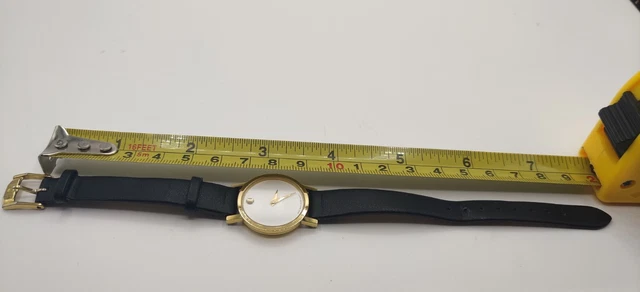 Orologio Movado Museo Donna 87-A1-832 Made in Svizzera Quadrante Bianco Cinturino Nero Quarzo 4