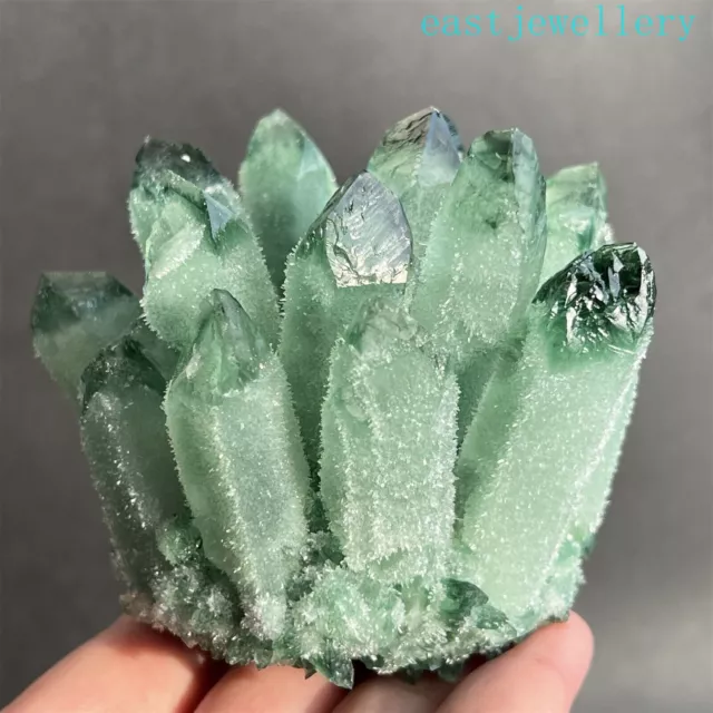300g+ New Find Green Phantom Quartz Crystal Cluster Mineral Specimen Healing 1pc