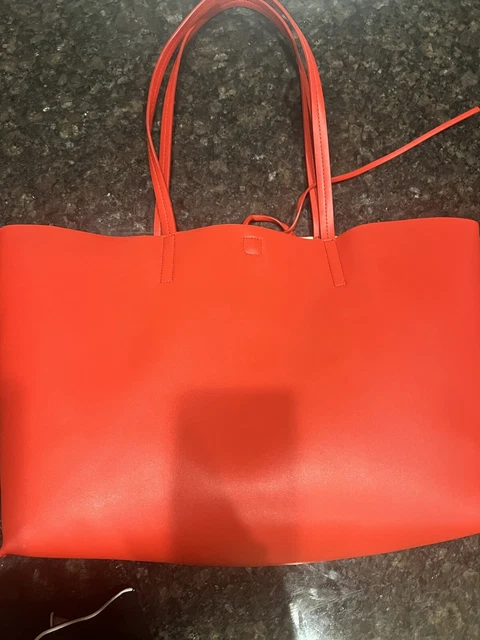 Mark and Graham Leather Double Handle Red Tote Bag NWOT