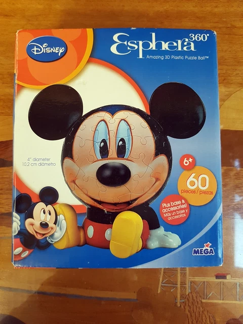DISNEY ESPHERA MICKEY Mouse 3D Plastic Puzzle Ball 60 Pieces - Complete ...