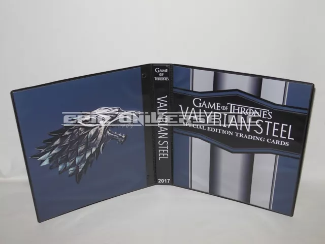 Custom Made 2017 Rittenhouse Game of Thrones Valyrian Steel Trading Card Binder