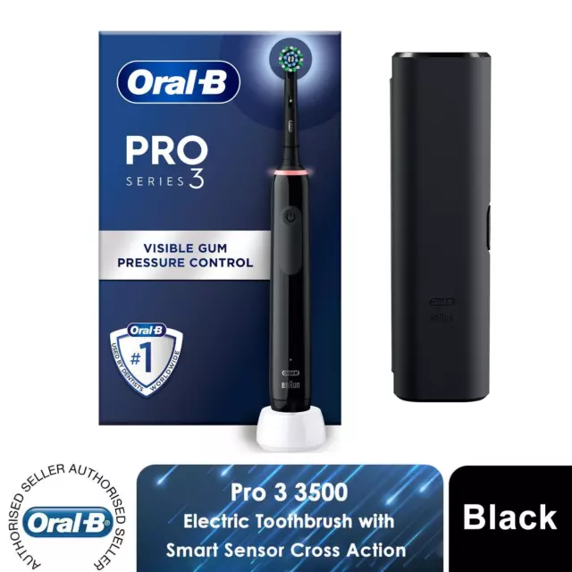 Oral-B Pro 3 elektrische Zahnbürste mit intelligentem Drucksensor 3500, schwarz oder rosa