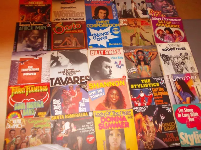 120 SINGLES--BUNTE MISCHUNG aus BLACK MUSIC-Funk-Soul-Disco.BONUS + BITTE LESEN