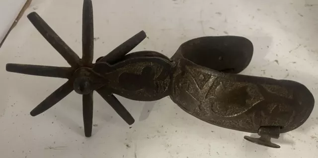 Single Old Cast Iron Antique Horse Spur Western Cowboy