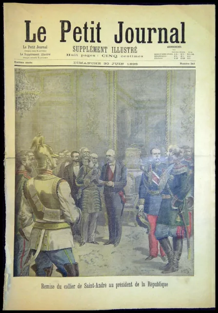 Le Petit Journal N°241 du 1895 - remise du collier de Saint André, Madagascar