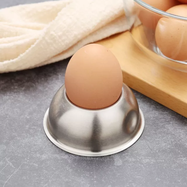 4er Set Edelstahl Eierbecher für hart & weich gekochte Eier-LF