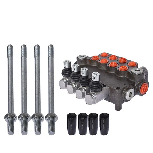 Hydraulic Control Valve Double Acting SAE Ports 4 Spool 21 GPM 3600 PSI