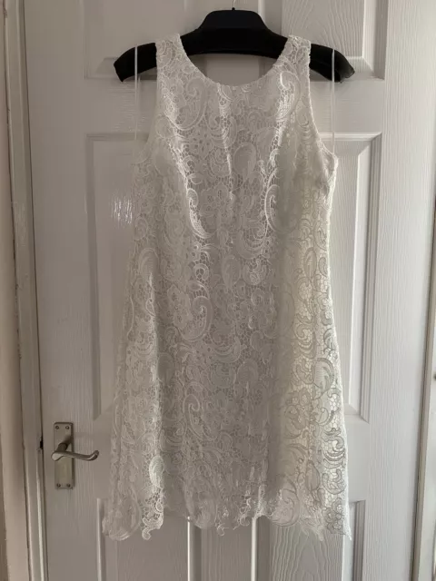 Elegant Sophie Gray BHS Ivory White Lined Lace Dress Occasions Wedding Party