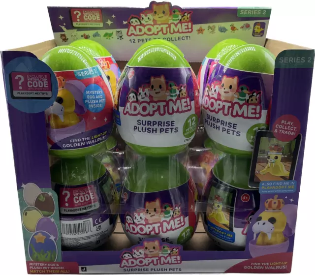 Adopt Me Pets Surprise Plush Mystery Egg Series 1 & 2 With Code