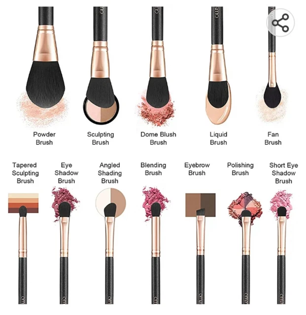 12Pcs Set di Pennelli da Trucco Professionali con Porta Pennelli Trucco, Adatta 3