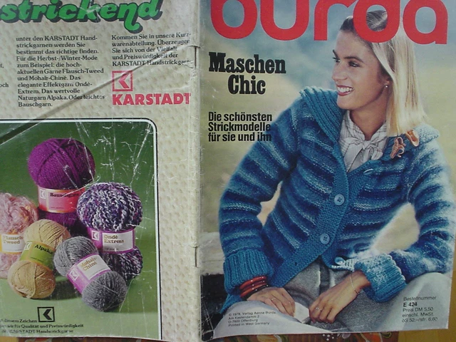 Burda E 424 1978 Stricken Maschen Chic die schönsten Modelle f.sie + ihn 70er J