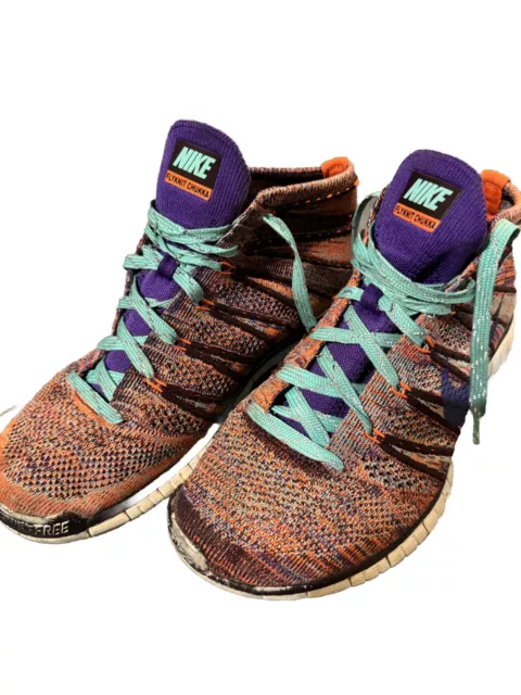 RARE Nike Flyknit Chukka Women’s 7.5 Multi Color Orange Purple Teal