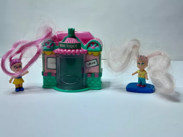 Galoob Cutie Club, 1989 L.G.T.I,2 poupée à tresses + 1 BOUTIQUE, No Polly Pocket