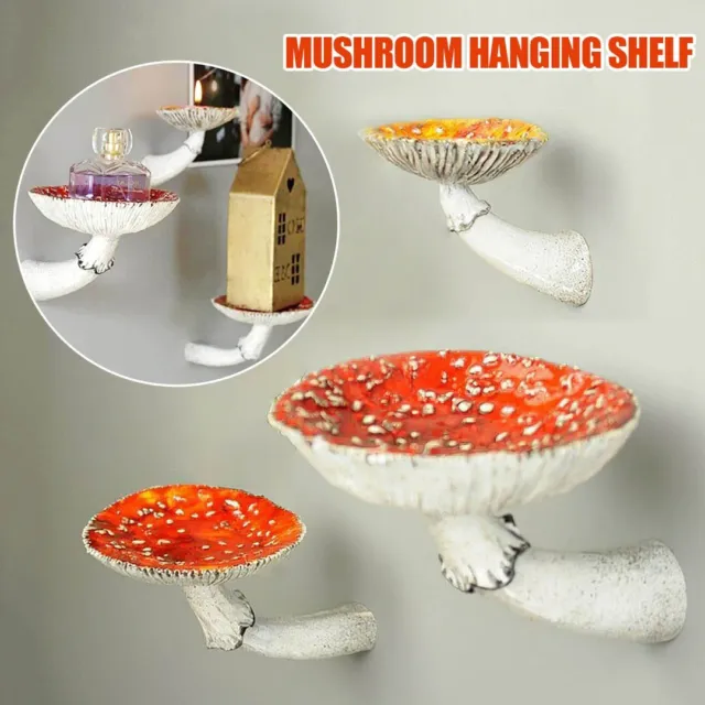 Mushroom Hanging Shelf Floating Shelves Wall Mounted Resin Home Wall Decor Gift