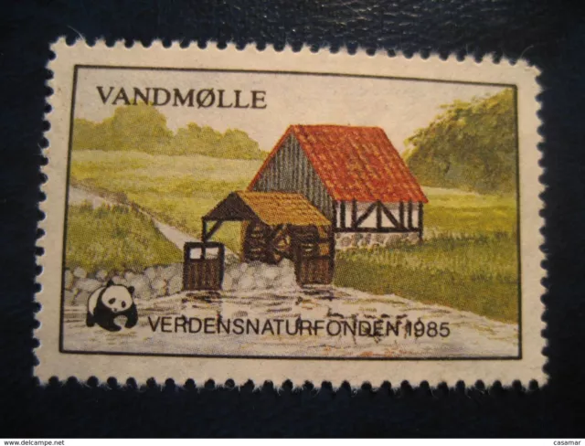 Vandmolle 1985 Panda Bear Wwf Poster Stamp Vignette Denmark Label World Wide Fun