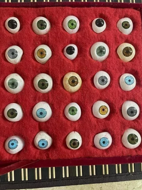 Antique Artificial Mix Eye Set Of 25 Pcs Vintage Human Prosthetic