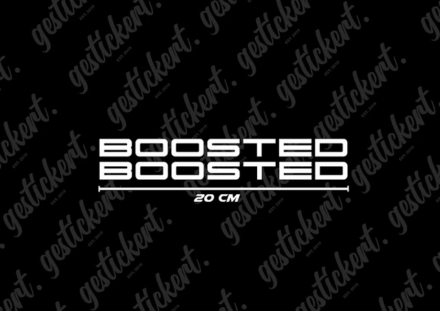 2X 20 CM boosted Aufkleber Sticker Decal Tuning Turbo JDM BMW Toyota ...