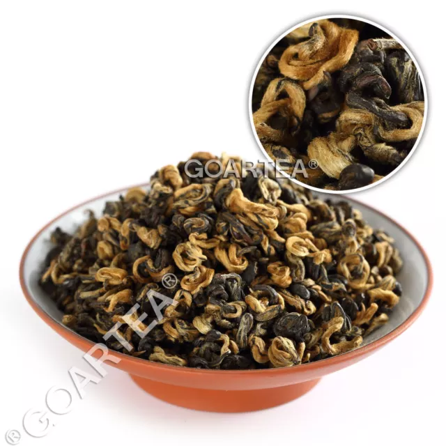 GOARTEA Supreme Thé Noir Black Tea Fengqing Dian Hong Dianhong Snail Golden Buds