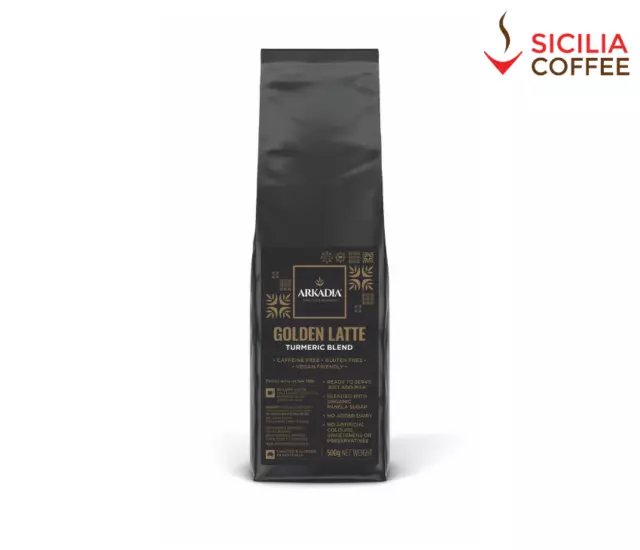 Arkadia 500g Golden Latte Tumeric Blend, Cafe Use, Sicilia Coffee Gluten Free