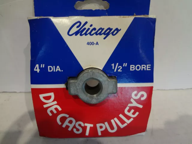 Chicago Die Cast Pulleys 4" Diameter 1/2" Bore 400-A  (Qty 1)