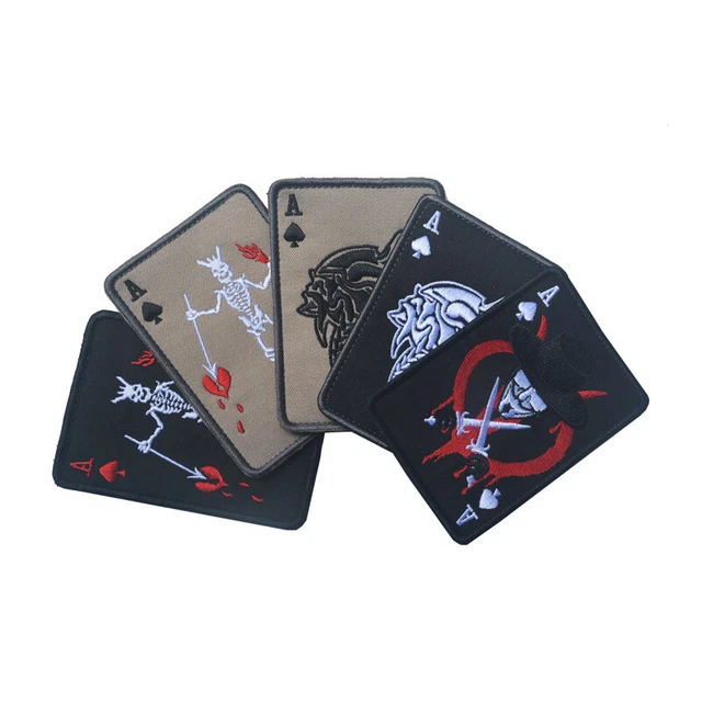 DEATH CARD ACE OF SPADE DEVGRU VIKING Embroidery Tactical Hook Loop